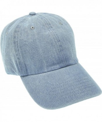 Hand By Hand Aprileo Denim Cap Dyed Washed Cotton Hat Baseball Ball Cap Polo - 01 Light Denim - CY183CXEZW4