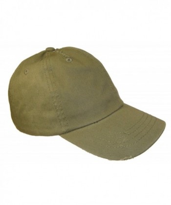 Distressed Weathered Vintage Polo Style Baseball Cap (One Size- Olive Green) - CP128TLERQL