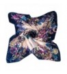 EOZY Women Vintage Floral Pattern Silk Square Scarves Handkerchief 35.535.5" - Dark Blue - C512889J54X