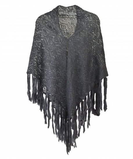 Modadorn Knitting Pattern Triangle Fashion Shawl - Crochet Charcoal - C112K3BL5MJ