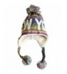 Robin Ruth New York Winter Pom Pom Fleeced Warm Embroidery Beanie Hat - Purple White Yellow - CI128XYELGP