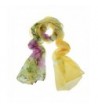 ChikaMika Silk Scarves for Women Floral Wrap and Shawls for Women Yellow Fashion Scarves - C8123GUG85X
