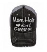 White Glitter Mom Hair Don't Care Grey Trucker Baseball Cap Hat - CM1820RM636