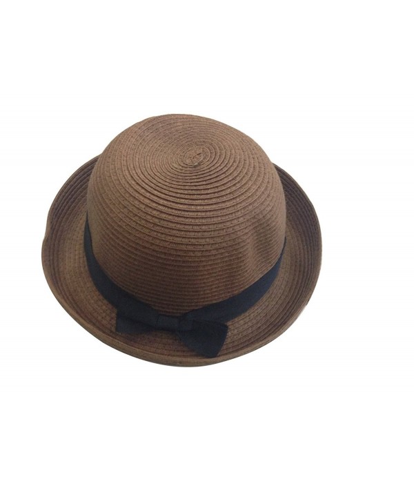 JTC Women's Beach Straw Hat Bowler Hats Summer Caps 6 Colors - Coffee - CO11KEBK4L7