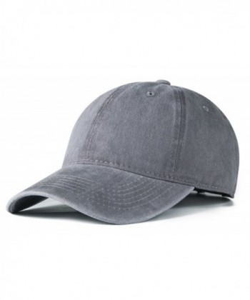 Edoneery Men Women 100% Cotton Adjustable Washed Twill Low Profile Plain Baseball Cap Hat - Denim Grey - CL185U0XGW9