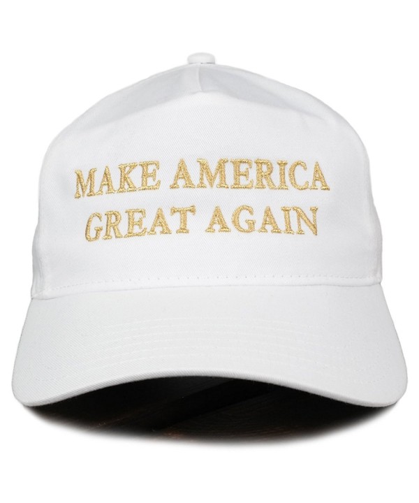 Make America Great Again Donald Trump METALLIC GOLD Embroidered Cap - White - C512O8EXIHI