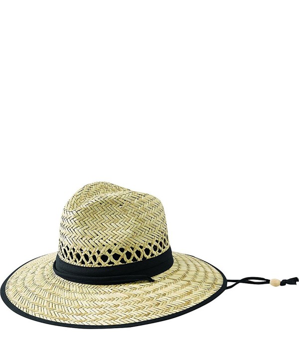 San Diego Hat Co. Men's Olive Band Raffia Sun Hat - Natural / Black - CD11GTB4Y7L