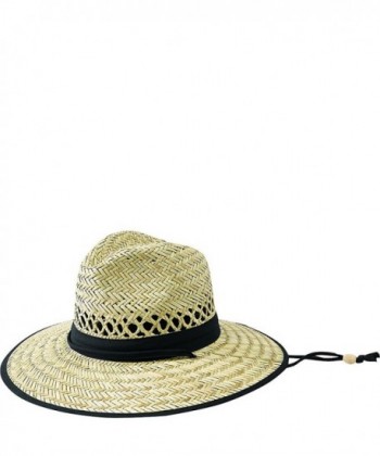 San Diego Hat Co. Men's Olive Band Raffia Sun Hat - Natural / Black - CD11GTB4Y7L