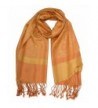 Peach Couture Elegant Vintage Two Color Jacquard Paisley Pashmina Shawl Wrap - Yellow and Rust - CS128CXHN03