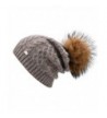 SOMALER Womens Winter Beanie Hats For Women Knit Beanie With Real Fur Pom Pom Ski Caps - Camel With Camel Pom Pom - CI1870QML6W