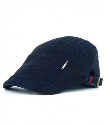 Belsen Cotton Men's Gatsby Cap Newsboy Ivy Newsboy Hunting Hat - Navy Blue - CU12LD28YF3