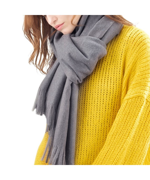 Oversized Cashmere Feel Winter Scarf - Large Shawl Wrap Scarves For Women 78" x 28" FURTALK Original - Gray - CP1872M8RGU