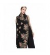 DANA XU Embroidery Wool Large Size Winter Women Pashmina Shawls and Wraps - Black - CK186S77CQE