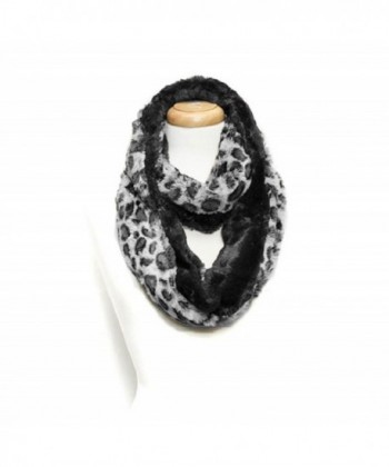 Sophia 2 Tone Leopard Fur Infinity Scarf - Black - CD11BN2KFNN