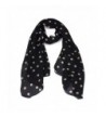 Deamyth Women Chiffon Scarf Dots Printing Long Shawl Wrap Stole Headscarf Fall Winter - Black - C612NRJ9R9A