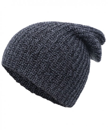 Simplicity Men / Women's Thick Stretchy Knit Slouchy Skull Cap Beanie - Black 2 - CA12MYKM8G0