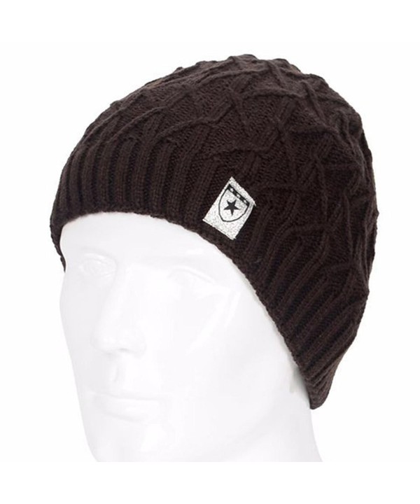 Men Winter Warm Stretchy Cable Knit Slouchy Beanie Hat Baggy Skull Cap