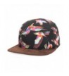 GP Accessories Mens Womens Bird Print Faux Leather Visor 5 Panel Hat - Bird Black - C711Q11GGYD