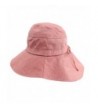 Foldable Sunhat Wide Brim Summer Flap Cover Cap with Neck Cover Cord for Women - Pink - C817YUIZIG9