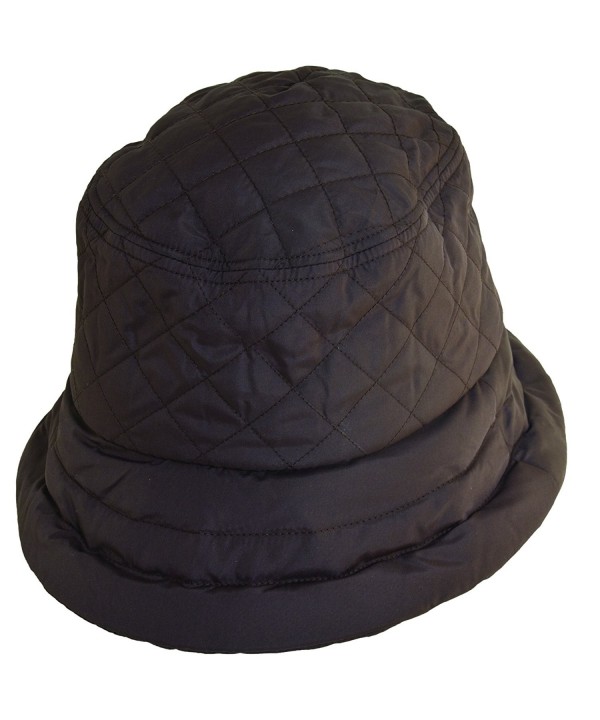 Scala Quilted Rain Bucket Hat - Chocolate - C211GDSIQN3