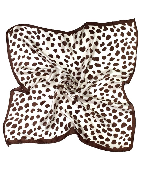 Brown Leopard Printed Small Fine Pure Silk Square Scarf - CT12FW0LYFT