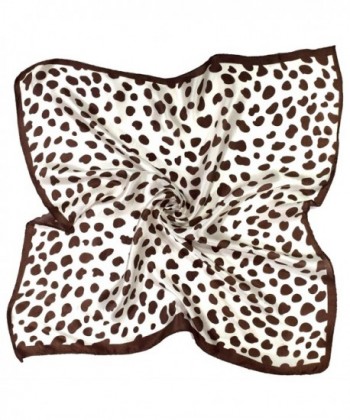 Brown Leopard Printed Small Fine Pure Silk Square Scarf - CT12FW0LYFT