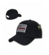 USA American Flag Embroidered 6 Panel Adjustable Operator Cap - Thin Red Line - Black - CR12NB77BWA