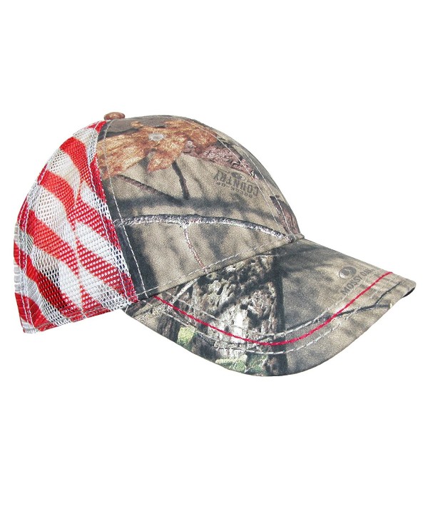 CTM Camo Baseball Cap With Mesh American Flag Back - Multi - C417YCA0WDL