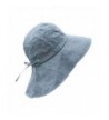 Foldable Sunhat Wide Brim Summer Flap Cover Cap with Neck Cover Cord for Women - Denim Blue - CX17YUSRON7
