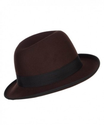 Faux Felt Feather Homburg Hat in Men's Fedoras