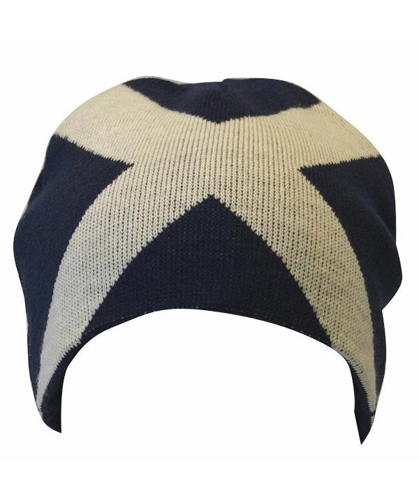 Mens Scotland Cross Design Winter Beanie Hat - Navy/White - CK116J13PET