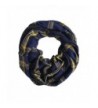 Radiant & Resilient Women Cotton Infinity Scarf- Plaid Infinity Scarf - Navy Blue/Yellow - CZ189RC27EM