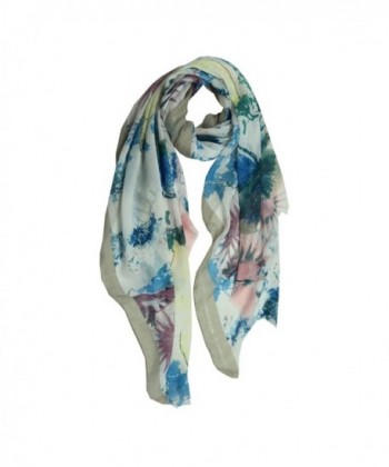 MissShorthair Lightweight Women Scarves Floral Butterfly Print Scarf Wrap Shawl - Blue Butterflies - CJ189OLXU9U