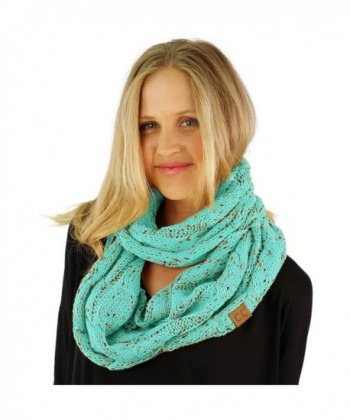 CC Confetti Soft Chunky Pullover Knit Long Loop Infinity Hood Cowl Scarf - Mint - C5186H4OYUG