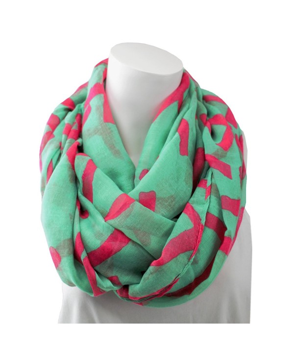 Pop Fashion Pattern- Cross Print- Infinity Scarf- Womens- Summer Scarf- Teal Scarf- Sheer Scarves - Pink - CI12L9Z320V