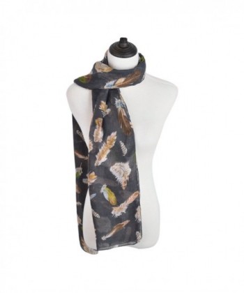 Elegant Womens Feather Print Fashion in Fashion Scarves