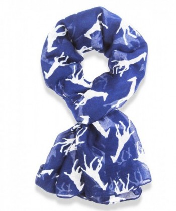 Hanson Giraffe Print Long & Soft Celebrity Style Scarf - Blue - C111FMBVB3T