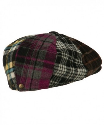 Wool Blend Patchwork Mens Newsboy in Men's Newsboy Caps