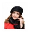 Santwo Women's Winter Beret Warm Wool Cap Hat Elegant British Style Solid Color - Black - C112N2F8D4A