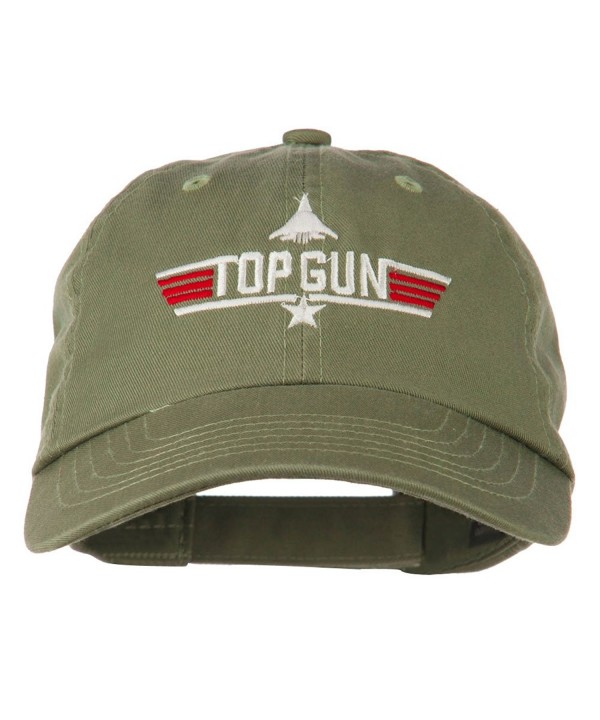 US Navy Top Gun Fighter Embroidered Washed Cap Olive C711Q3T5ZNL