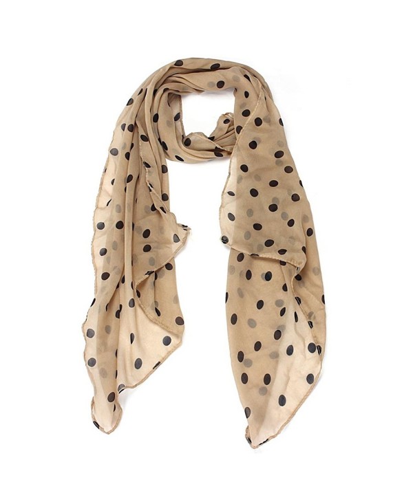 Wensltd Clearance! Women Beautiful Polka DOT Chiffon Stole Scarf - Beige - CA12B8XSO3T