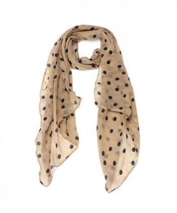 Wensltd Clearance! Women Beautiful Polka DOT Chiffon Stole Scarf - Beige - CA12B8XSO3T