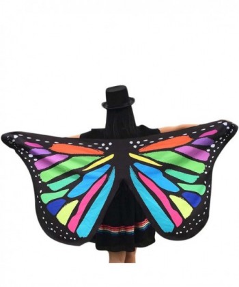 Fashion Soft Fabric Butterfly Wings Scarf Shawl-Buedvo Nymph Pixie Costume Print Tassel - Multicolor - CV12ODOW9QJ