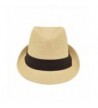 TrendsBlue Unisex Classic Fedora Natural in Men's Fedoras