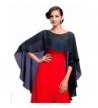 Wedding Capes Womens Soft Chiffon Shrug Bridal Long Shawl and Wraps - Navy - CS186A75GOA