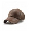 King Star Men's PU Leather Adjustable Winter Warm Baseball Cap Dad Hat - Light Brown - CG187E62NYR