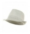 Big Size Pinstripe Fedora Hat-White Black (For Big Head) - CY112KUI845