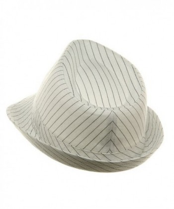 Size Pinstripe Fedora Hat White Black