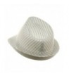 Size Pinstripe Fedora Hat White Black