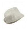 Size Pinstripe Fedora Hat White Black in Men's Fedoras